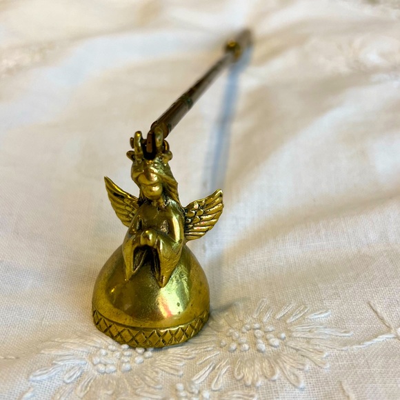 Other - Vintage Brass Angel Candle Snuffer Douter 10” Decor